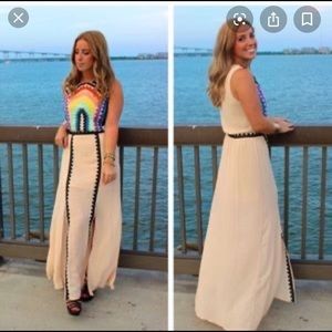 C Luce Rainbow Maxi Dress Size Medium